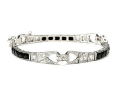 Art Deco Diamond Onyx Bracelet