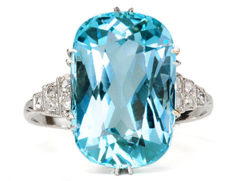 Art Deco Aquamarine Ring